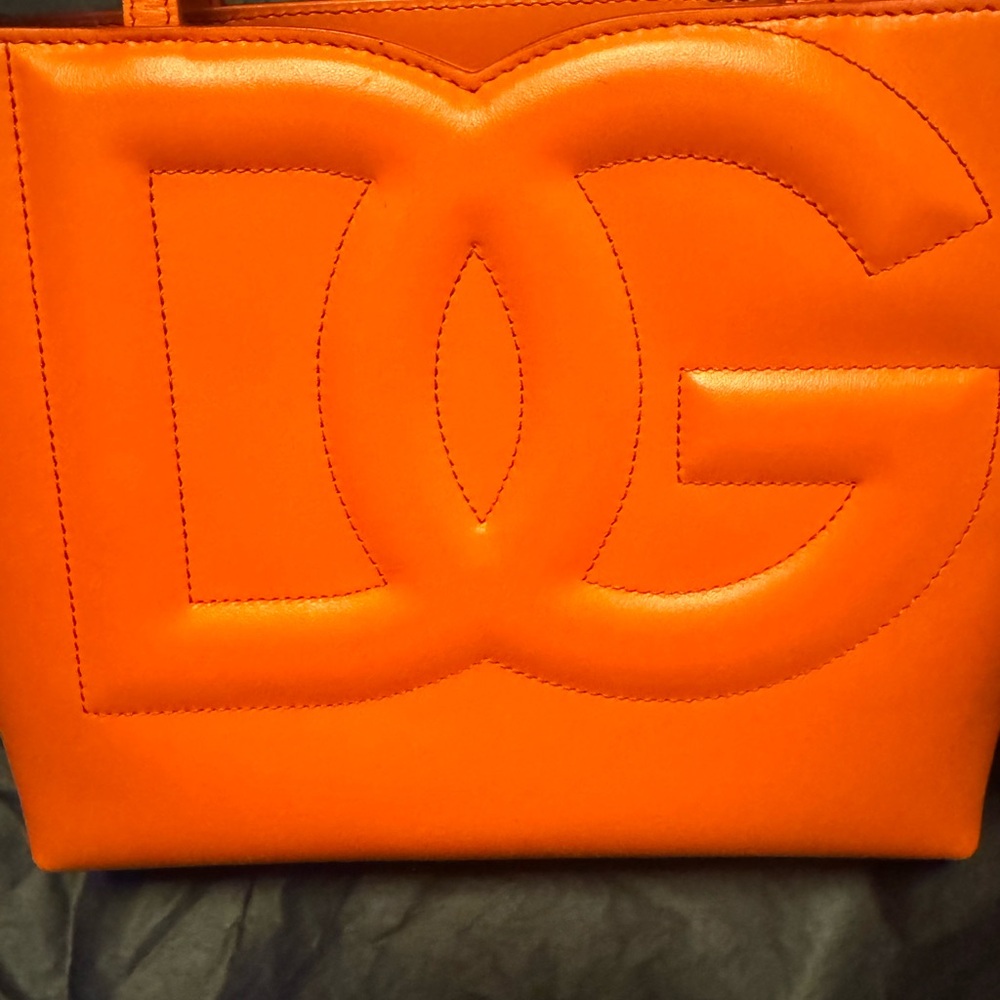 Authentic Dolce & Gabbana Orange Structured Tote